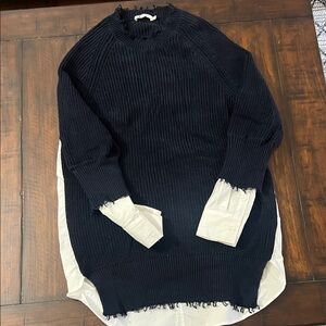 Alexander Wang Black and White Crewneck Sweater